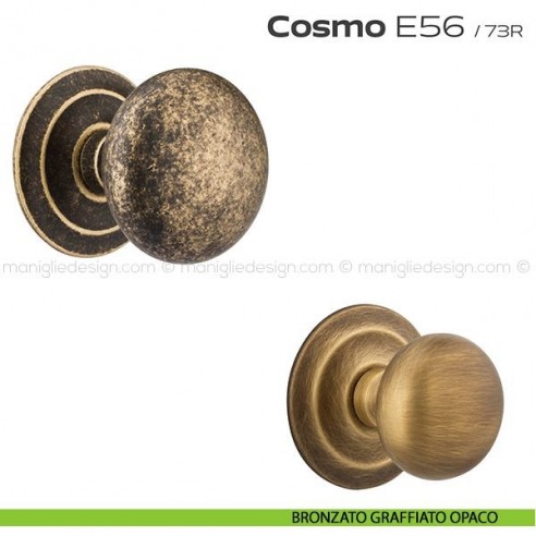 Pomolo fisso diametro 71 mm per porta E56 Cosmo Reguitti bronzato graffiato opaco