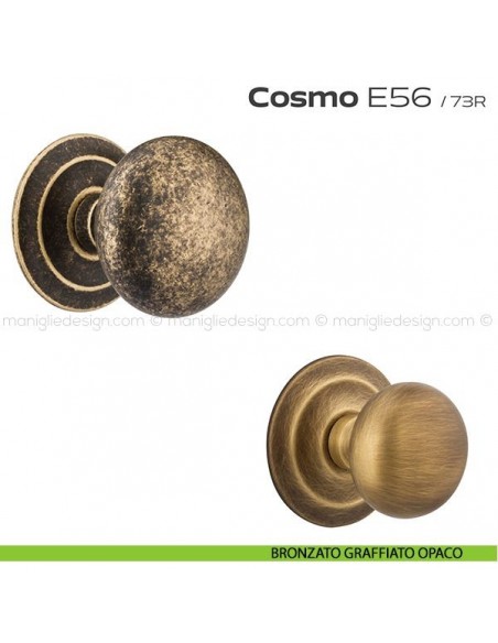 Pomolo fisso diametro 71 mm per porta E56 Cosmo Reguitti bronzato graffiato opaco