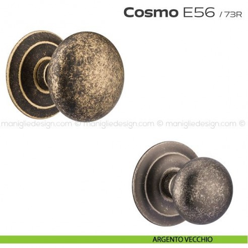 Pomolo fisso diametro 71 mm per porta E56 Cosmo Reguitti argento vecchio