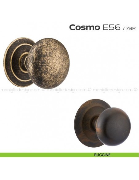 Pomolo fisso diametro 71 mm per porta E56 Cosmo Reguitti ruggine