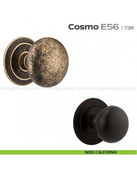Pomolo fisso diametro 71 mm per porta E56 Cosmo Reguitti nero california