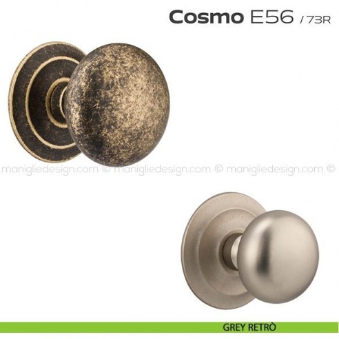 Pomolo fisso diametro 71 mm per porta E56 Cosmo Reguitti grey retrò