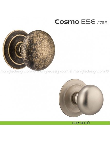 Pomolo fisso diametro 71 mm per porta E56 Cosmo Reguitti grey retrò