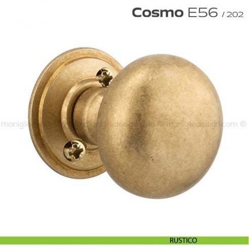 Pomolo per porta girevole E56 Cosmo Reguitti con viti a vista rustico