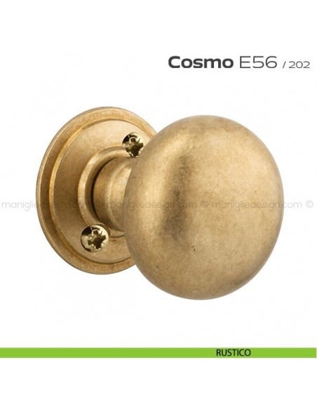 Pomolo per porta girevole E56 Cosmo Reguitti con viti a vista rustico