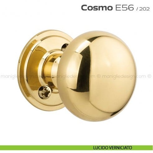 Pomolo per porta girevole E56 Cosmo Reguitti con viti a vista lucido verniciato