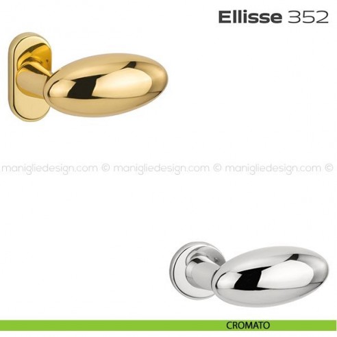 Pomolo per porta fisso 352 Ellisse Reguitti con rosetta ovale cromato