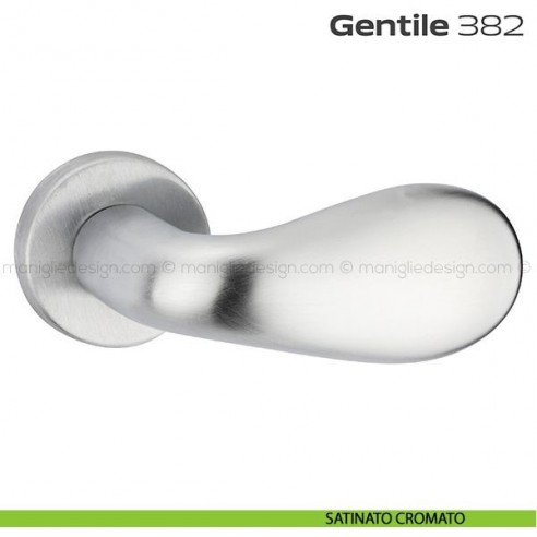 Pomolo per porta fisso 382 Gentile Reguitti con rosetta tonda satinato cromato