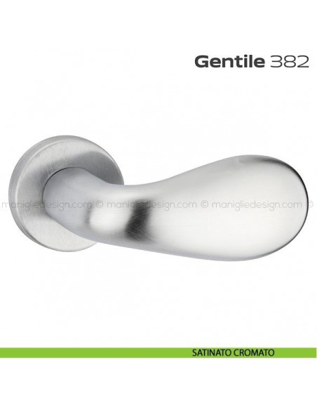 Pomolo per porta fisso 382 Gentile Reguitti con rosetta tonda satinato cromato