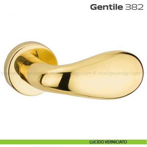 Pomolo per porta fisso 382 Gentile Reguitti con rosetta tonda lucido verniciato