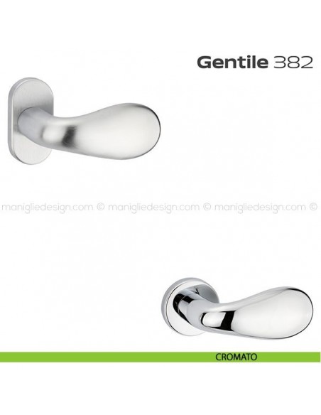 Pomolo per porta fisso 382 Gentile Reguitti con rosetta ovale cromato