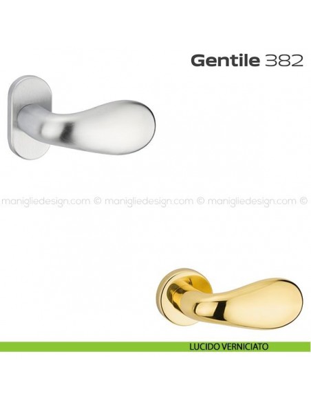 Pomolo per porta fisso 382 Gentile Reguitti con rosetta ovale lucido verniciato