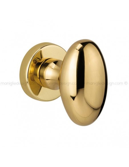 Pomolo ovale per porta fisso 048 Ovum Reguitti con rosetta tonda