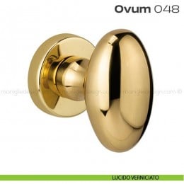 Pomolo ovale per porta fisso 048 Ovum Reguitti con rosetta tonda 2