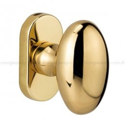 Pomolo ovale per porta fisso 048 Ovum Reguitti con rosetta ovale