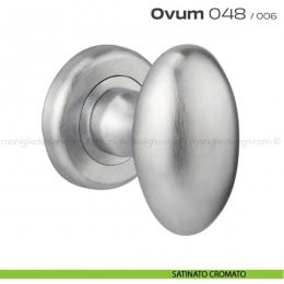 Pomolo ovale per porta girevole 048 Ovum Reguitti con rosetta tonda ad avvitare 2