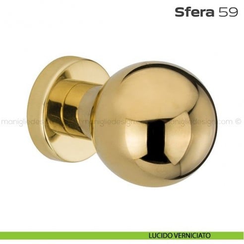 Pomolo fisso diametro 50 mm per porta 59 Sfera Reguitti con rosetta tonda lucido verniciato