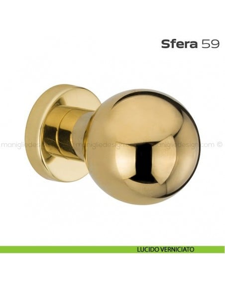 Pomolo fisso diametro 50 mm per porta 59 Sfera Reguitti con rosetta tonda lucido verniciato