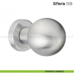 Pomolo girevole diametro 50 mm per porta 59 Sfera Reguitti con rosetta tonda 2