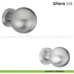 Pomolo fisso diametro 60 mm per porta 59 Sfera Reguitti con rosetta tonda 2