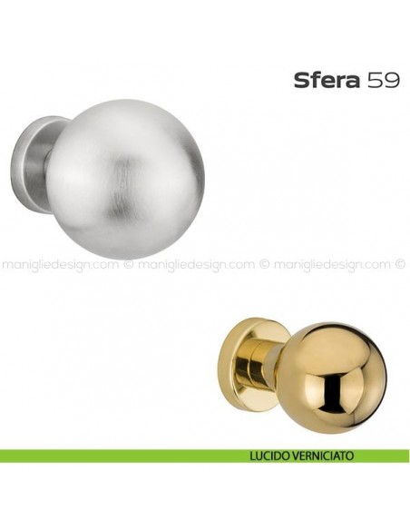Pomolo fisso diametro 70 mm per porta 59 Sfera Reguitti con rosetta lucido verniciato
