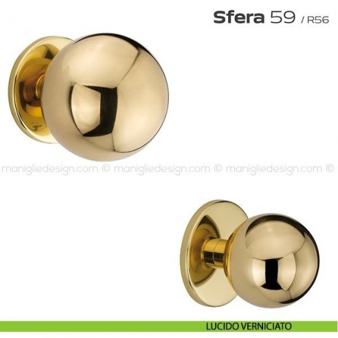 Pomolo tondo fisso diametro 80 mm per porta 59 Sfera Reguitti lucido verniciato