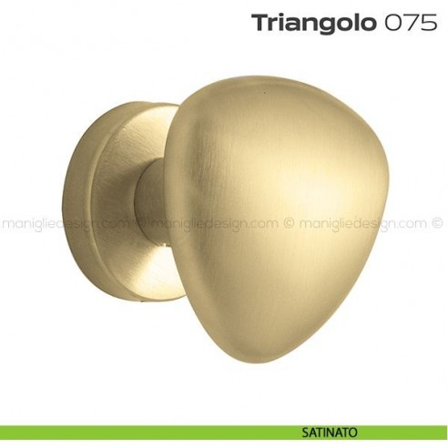 Pomolo per porta fisso 075 Triangolo Reguitti con rosetta tonda satinato