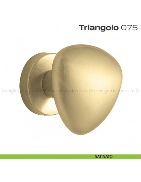 Pomolo per porta fisso 075 Triangolo Reguitti con rosetta tonda satinato