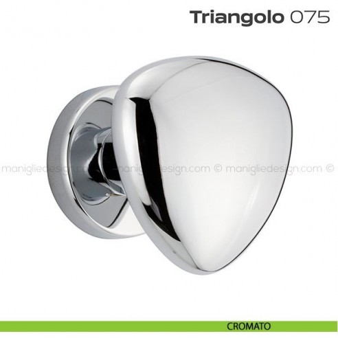 Pomolo per porta fisso 075 Triangolo Reguitti con rosetta tonda cromato