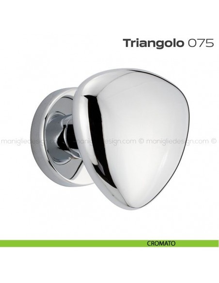Pomolo per porta fisso 075 Triangolo Reguitti con rosetta tonda cromato