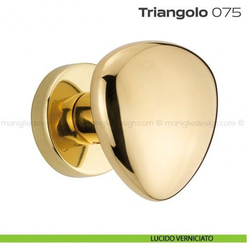 Pomolo per porta fisso 075 Triangolo Reguitti con rosetta tonda lucido verniciato