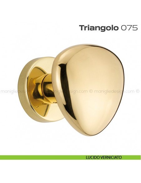 Pomolo per porta girevole 075 Triangolo Reguitti con rosetta tonda lucido verniciato