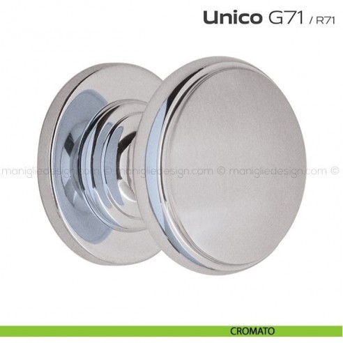 Pomolo per porta fisso G71 Unico Reguitti con rosetta tonda cromato