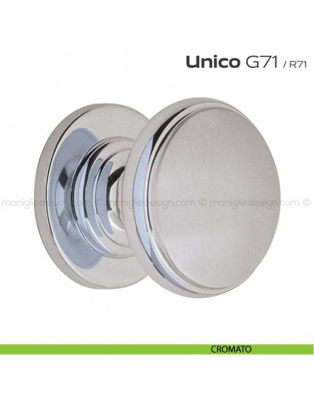 Pomolo per porta fisso G71 Unico Reguitti con rosetta tonda cromato