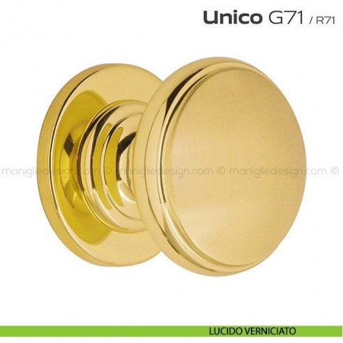 Pomolo per porta fisso G71 Unico Reguitti con rosetta tonda lucido verniciato