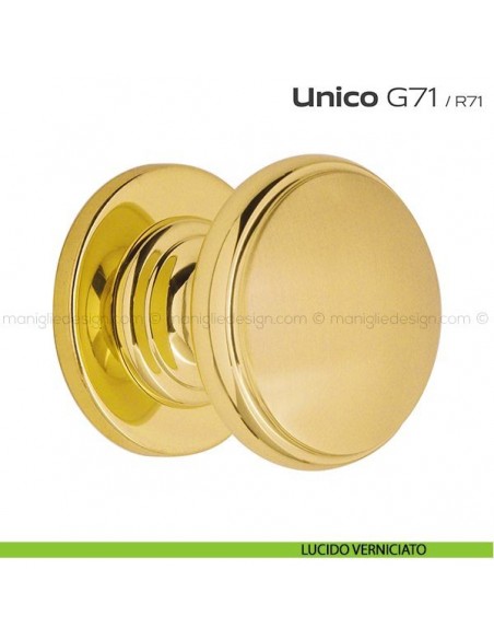Pomolo per porta fisso G71 Unico Reguitti con rosetta tonda lucido verniciato