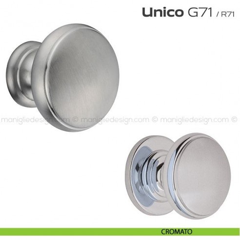 Pomolo per porta fisso G71 Unico Reguitti senza rosetta cromato