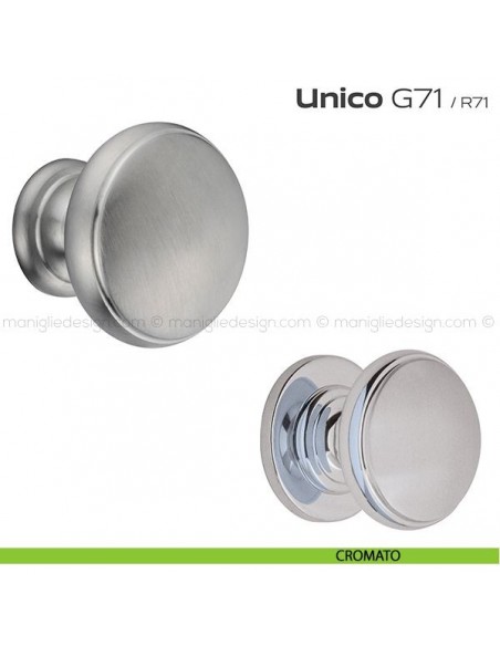 Pomolo per porta fisso G71 Unico Reguitti senza rosetta cromato