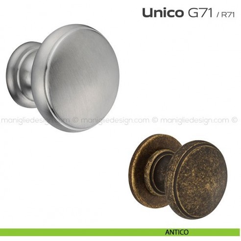 Pomolo per porta fisso G71 Unico Reguitti senza rosetta antico
