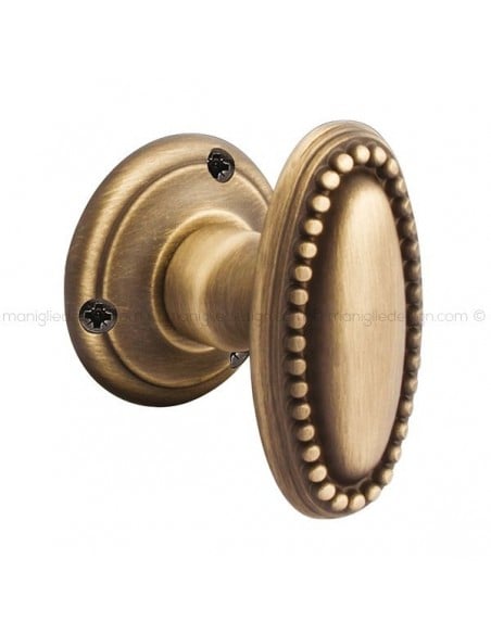 Pomolo ovale per porta fisso 950 Luigi Reguitti con rosetta tonda