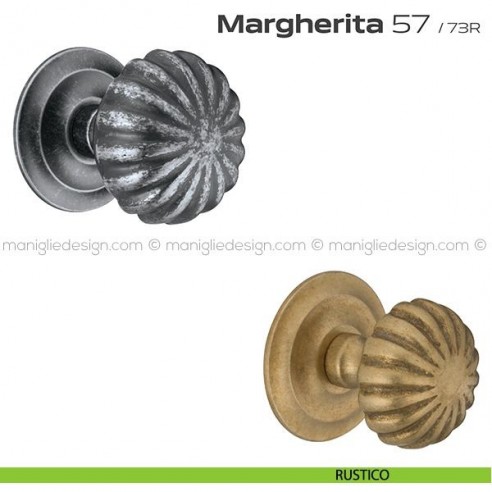 Pomolo per porta fisso 57 Margherita Reguitti diametro 75 mm con rosetta diametro 73 mm rustico
