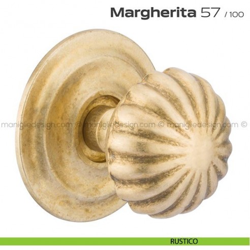 Pomolo per porta fisso 57 Margherita Reguitti diametro 75 mm con rosetta diametro 100 mm rustico
