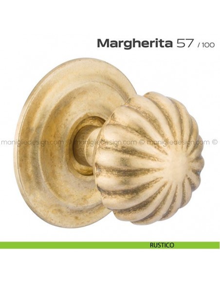 Pomolo per porta fisso 57 Margherita Reguitti diametro 75 mm con rosetta diametro 100 mm rustico