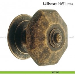 Pomolo per porta fisso N61 Ulisse Reguitti con rosetta diametro 73 mm 2