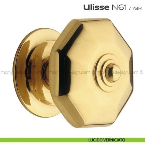 Pomolo per porta fisso N61 Ulisse Reguitti con rosetta diametro 73 mm lucido verniciato