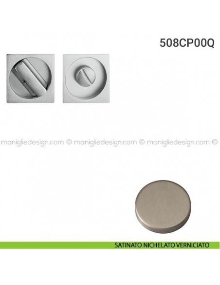 Placche incasso quadrate con nottolino 508 Reguitti satinato nichelato verniciato