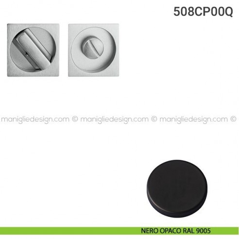 Placche incasso quadrate con nottolino 508 Reguitti nero opaco RAL 9005