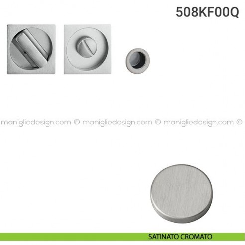 Kit placche incasso quadrate con nottolino 508 Reguitti con frontalino di trascinamento satinato cromato