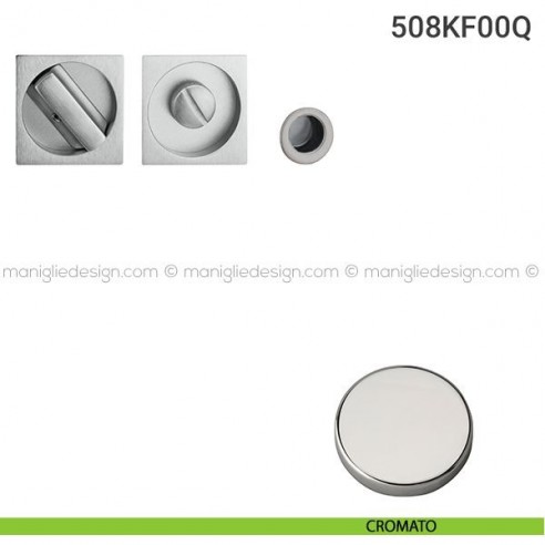 Kit placche incasso quadrate con nottolino 508 Reguitti con frontalino di trascinamento cromato