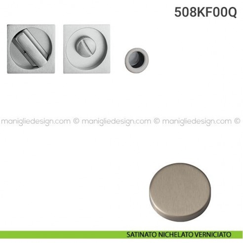 Kit placche incasso quadrate con nottolino 508 Reguitti con frontalino di trascinamento satinato nichelato verniciato